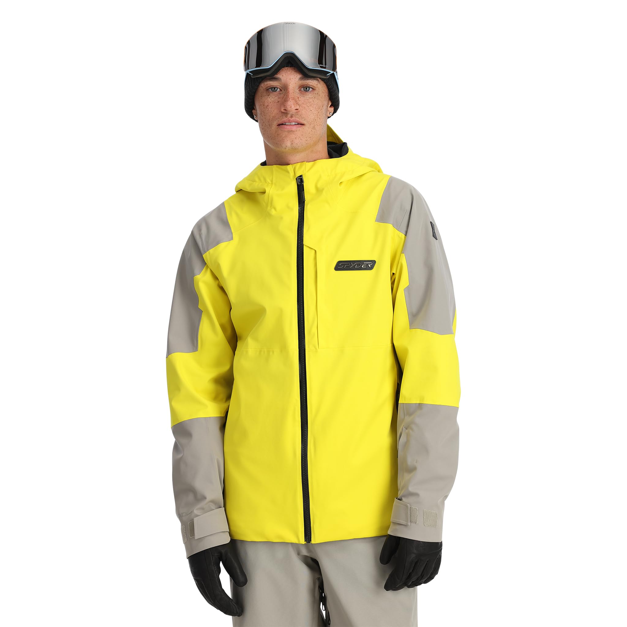 Spyder Taos Shell Ski Jacket (Men's), Acid Yellow, Small