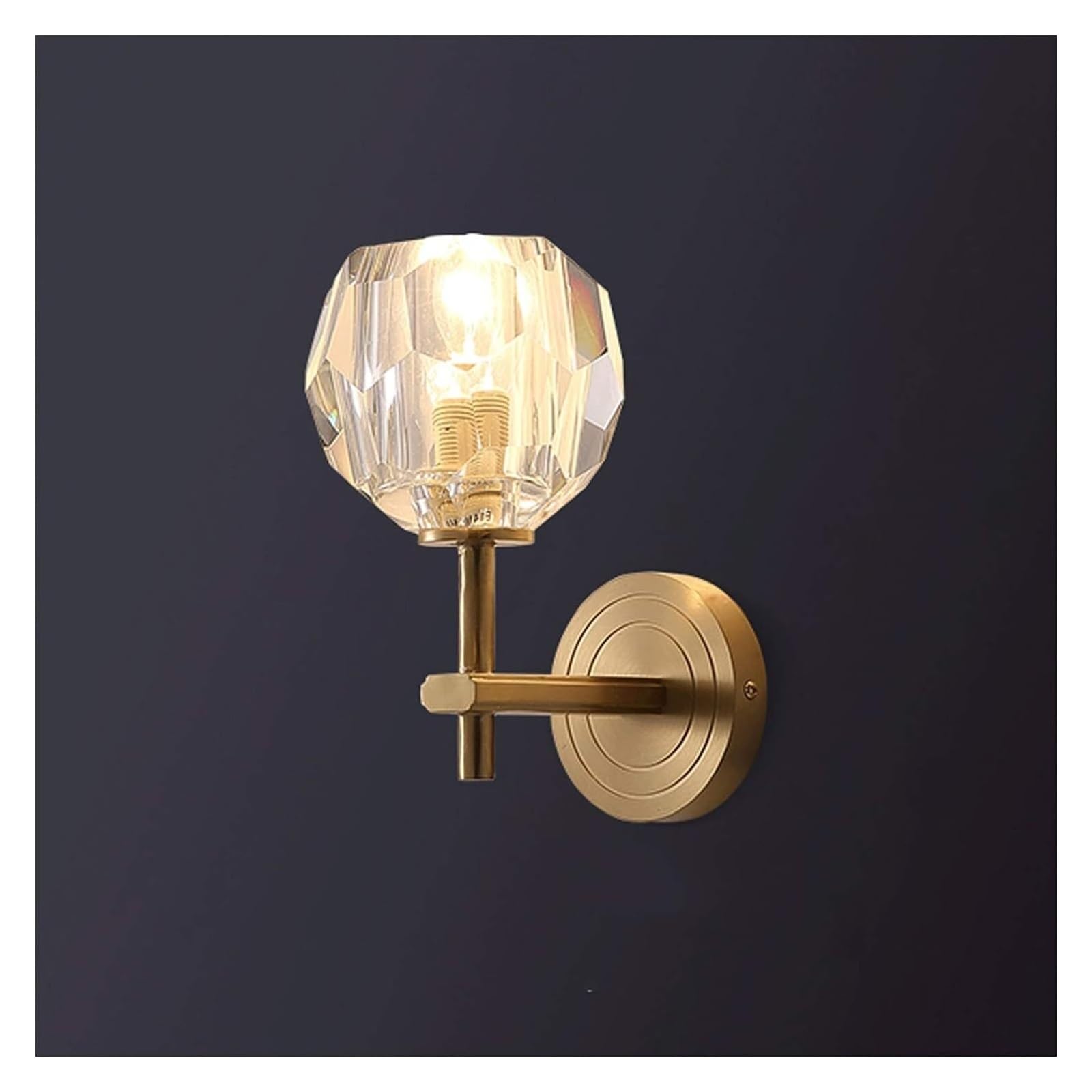 MYUYEE Wall Sconce Light Luxury Copper Crystal Wall Sconce Lighting Simple Indoor Lighting Fixture Lamps Home Room Decor,Chaner Lamp