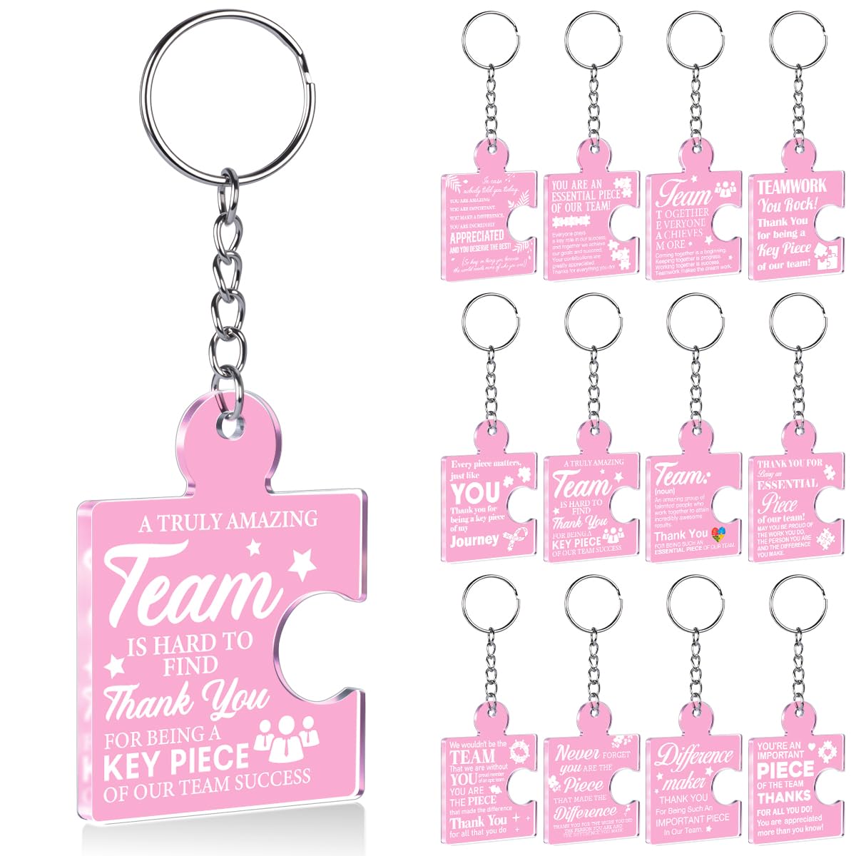Team Appreciation Gifts Bulk Thank You Keychains for Coworkers