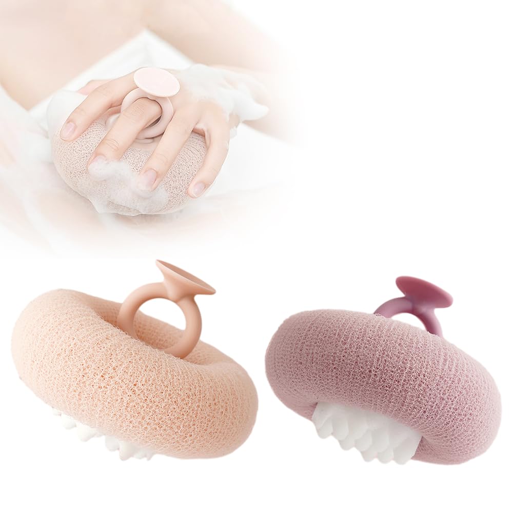 Super Soft Sunflower Suction Cup Bath Ball, 2026 Upgraded 2-in-1 Sunflower Bath Ball Exfoliating Bath Sponge Cleaning Brush, Sponge Mesh Pouf Shower