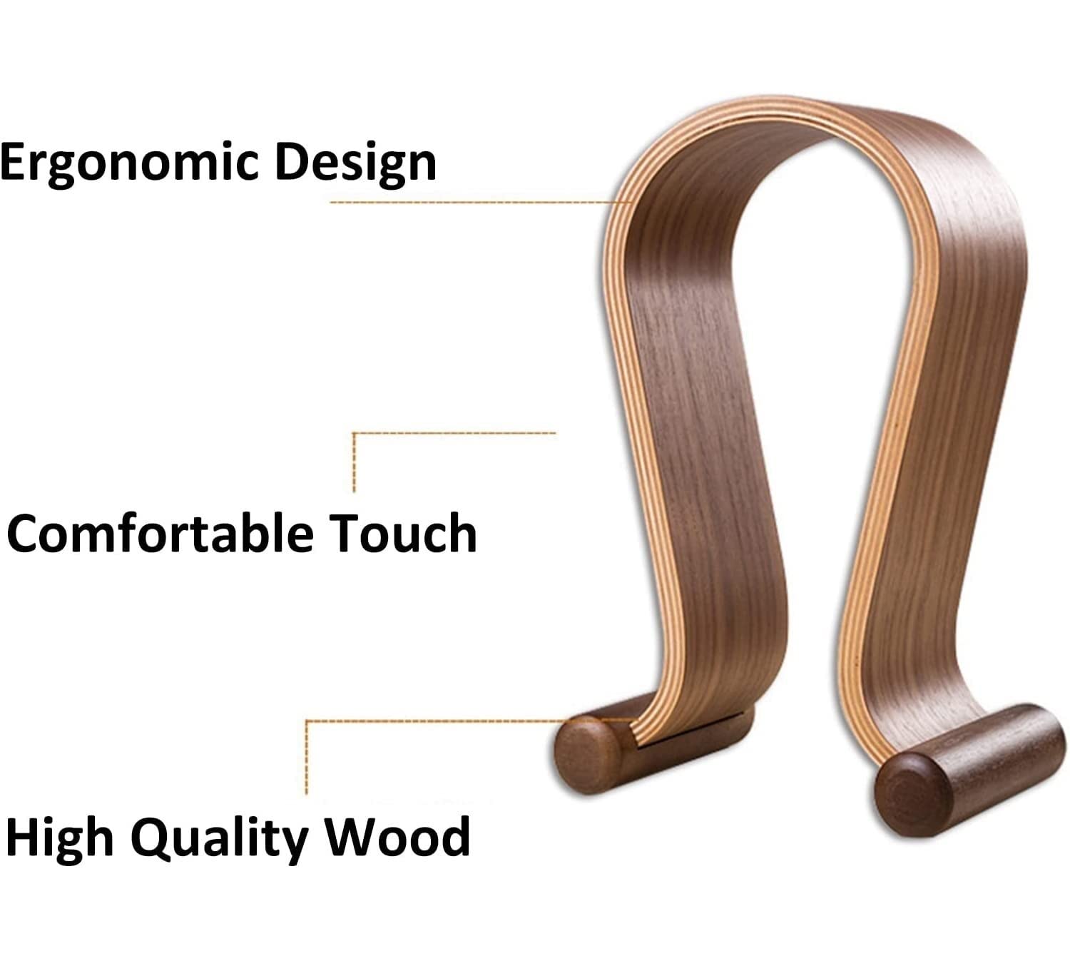 Stand Cuffie Supporto per Cuffie Supporto Per Cuffie In Legno Massello A Forma Di U Supporto Per Cuffie Creativo Conservazione Delle Cuffie Risparmia Spazio Supporto Cuffie ( Blue : Blu , Size : 17*11