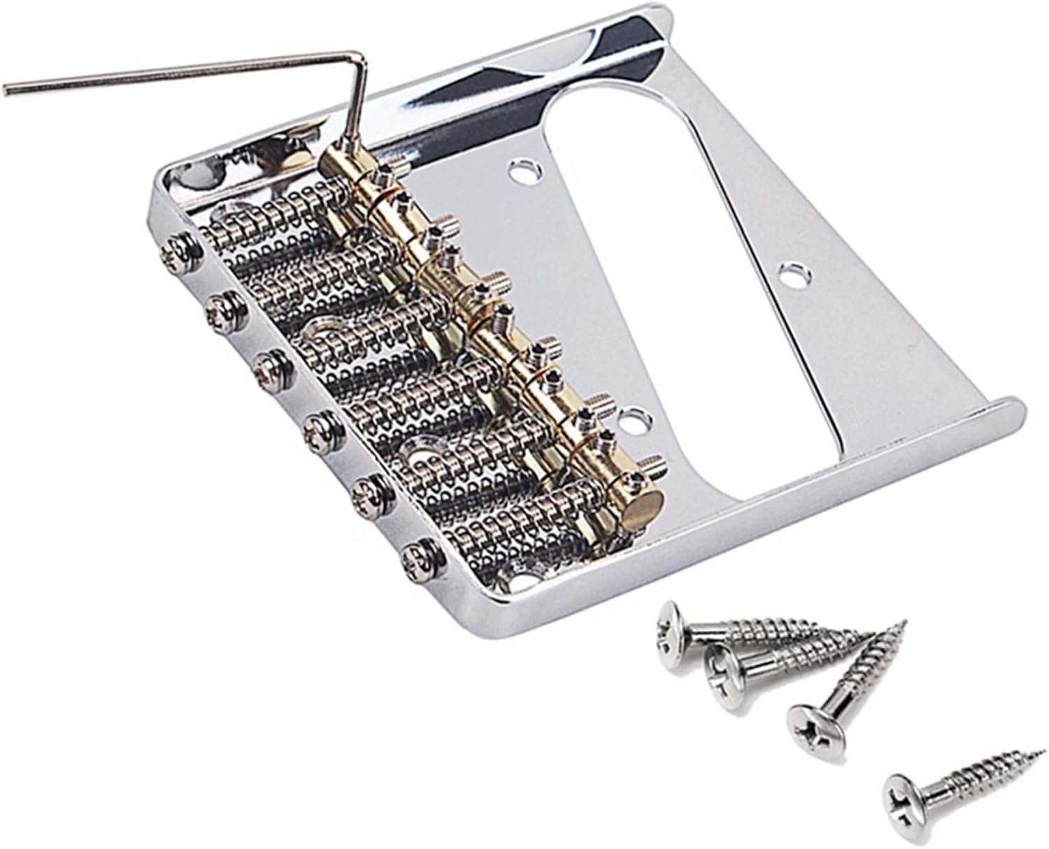 6 String Silver Electric Guitars Fixed Guitar Bridge Metal