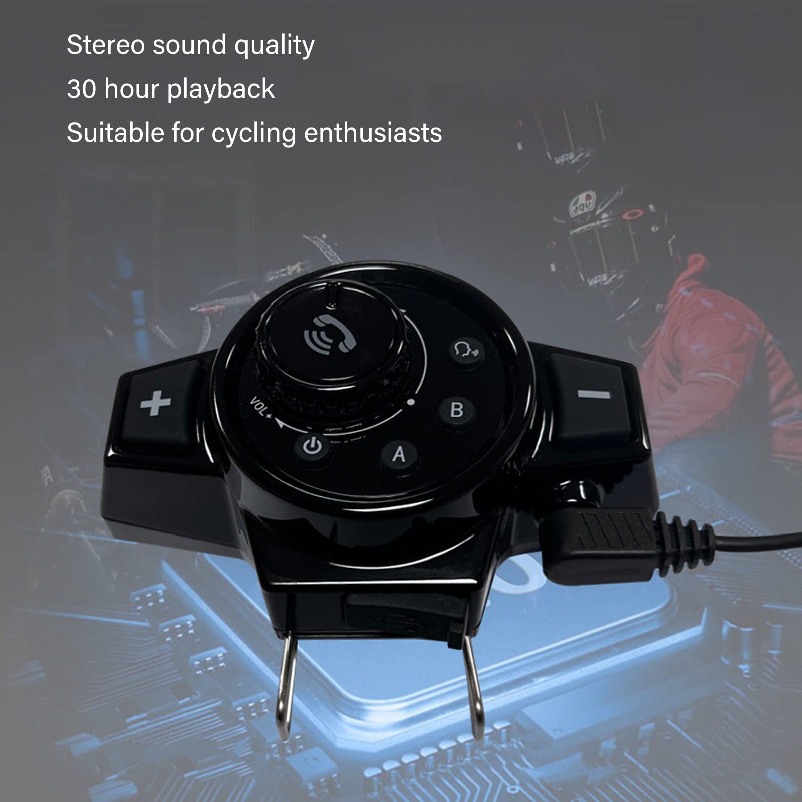 Haofy Auricolare per Casco Moto Bluetooth 5.0, di Comunicazione Impermeabile per Motociclisti, Design Resistente e Leggero