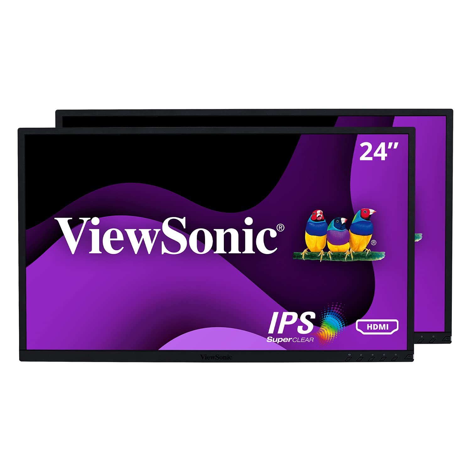 ViewSonic VG2448_H2 Dual Pack of 24-inch IPS Full HD Monitors without Stands with VGA, HDMI, DisplayPort, 5x USB, Eye Care for Work and Study at Home