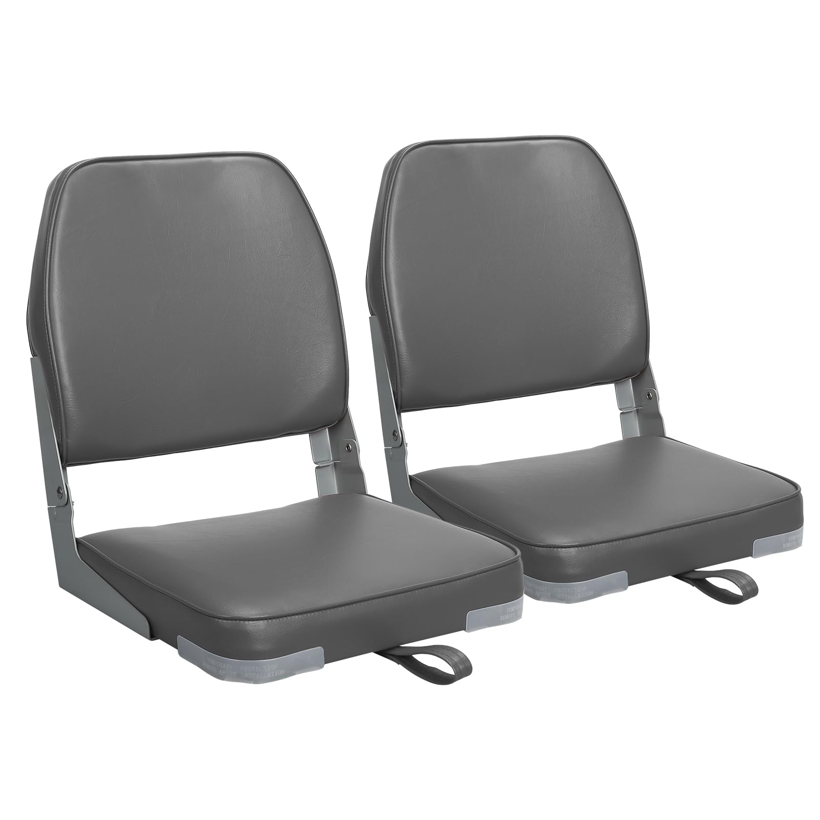 ERGOSEAT Folding Low Back 2 Pack Gray Boat Seats Fishing Seat Fits Jon Bass