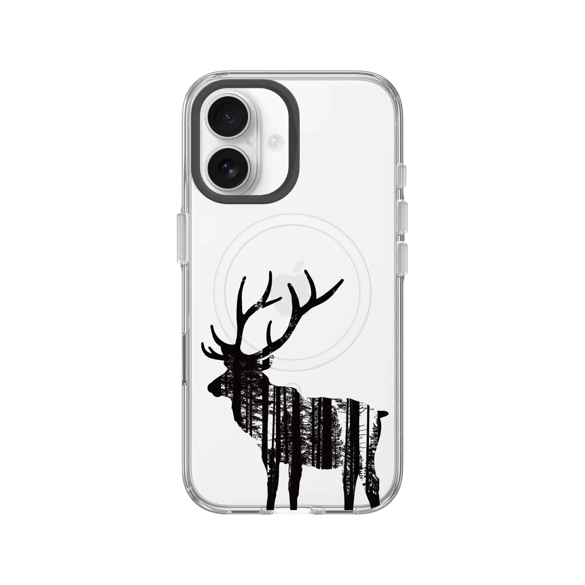 Coque transparente iPhone 16 compatible MagSafe antichoc avec anneau camera noir - 7