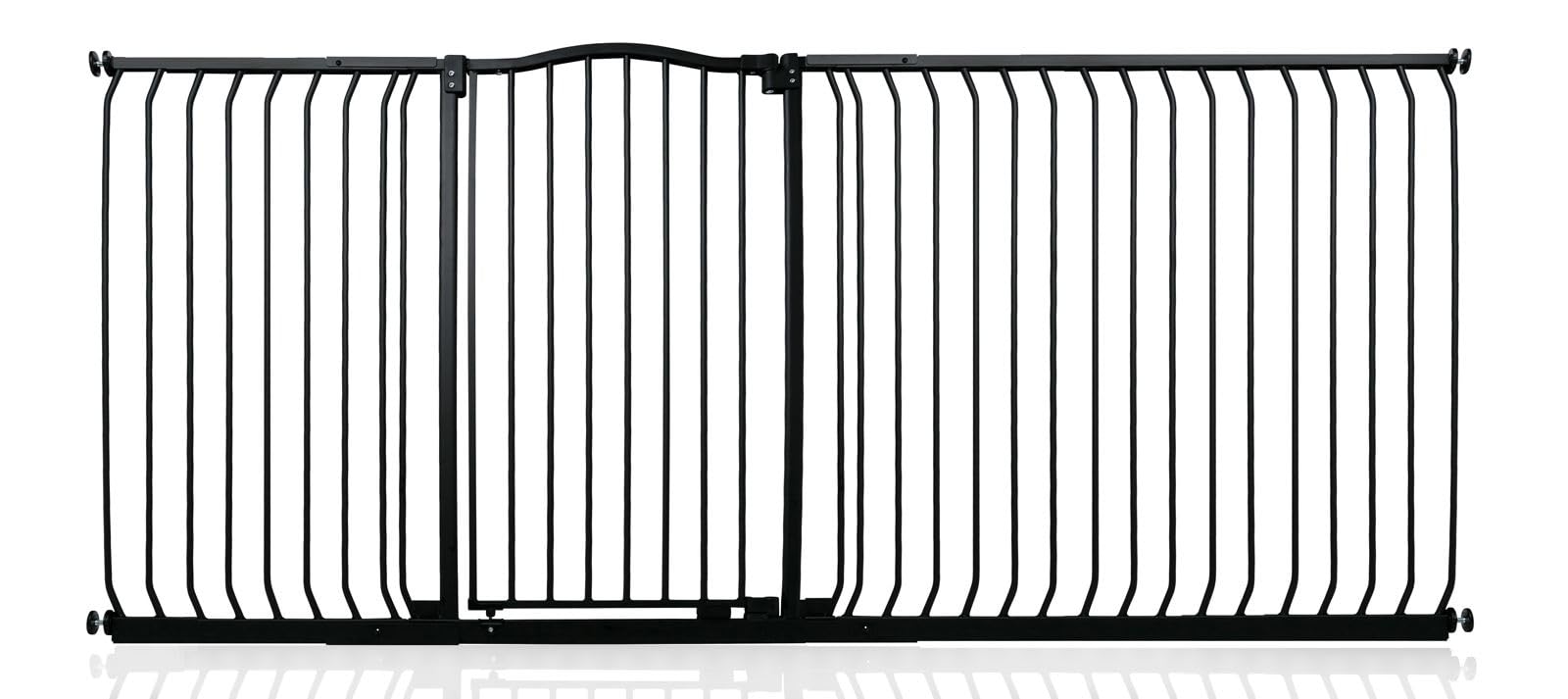 Safetots Extra Tall Curved Top Safety Gate - 100cm Height - 216cm-225cm Width - Matt Black - Pressure Fit