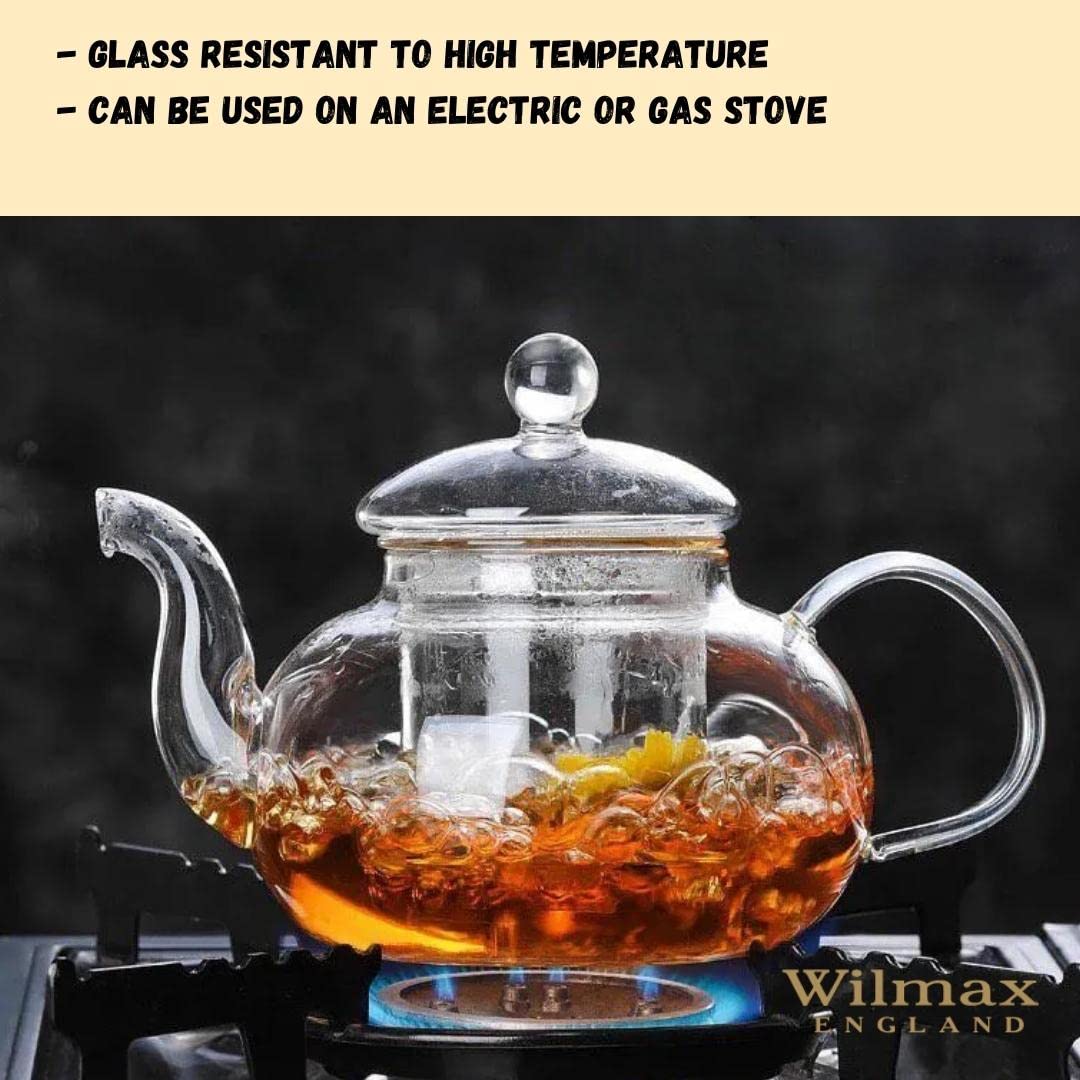 Théière Verre Borosilicate 1200ml Avec Infuseur Wilmax - Théière En Verre Avec Filtre - Théière - 770 Ml - Infuseur à Thé En Vrac - Théière En Verre Pour Fleurs De Thé Théière Verre Borosilicate 1200ml Avec Infuseur Wilmax - Théière En Verre Avec Filtre - Théière - 770 Ml - Infuseur à Thé En Vrac - Théière En Verre Pour Fleurs De Thé