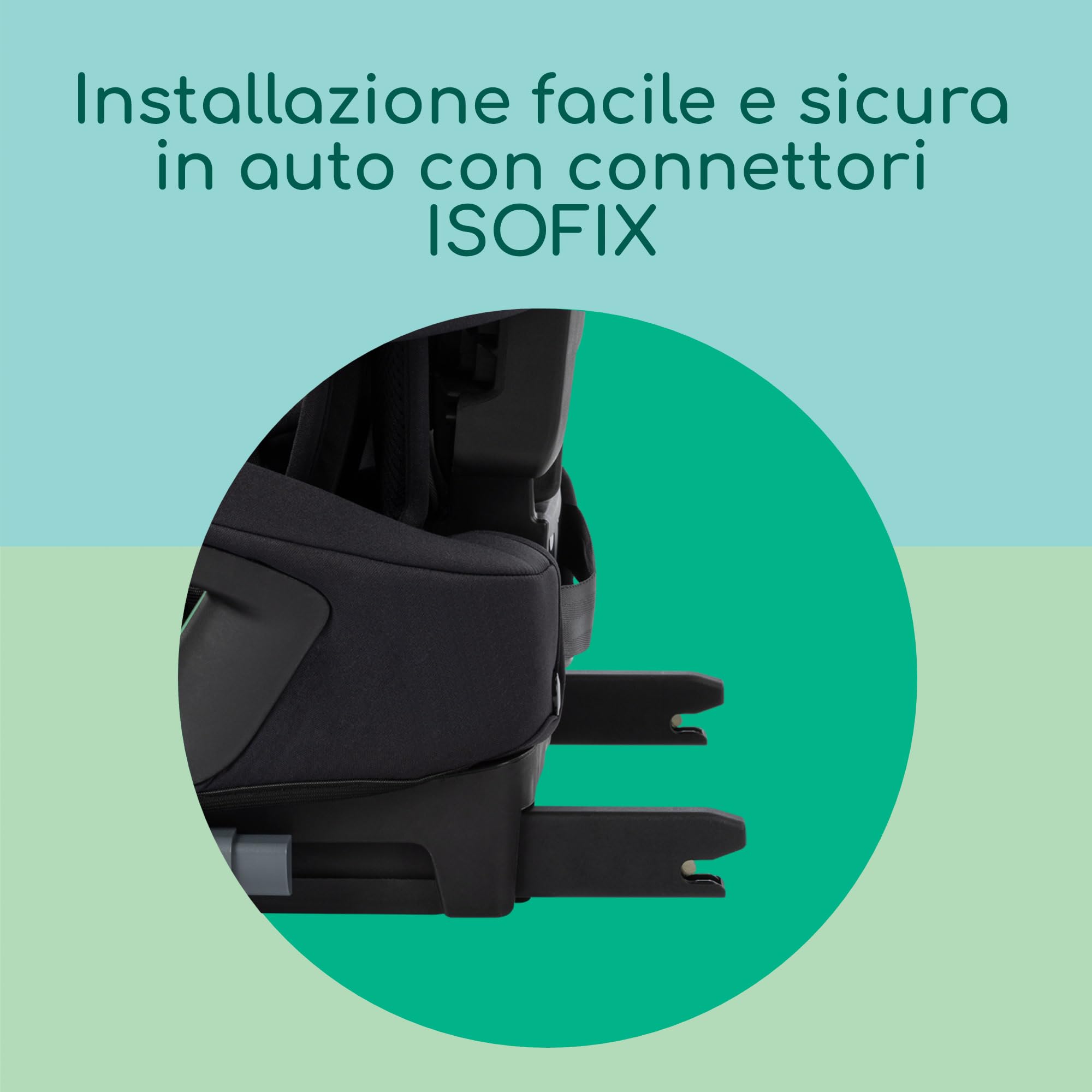 Bebeconfort Ever & Go i-Size, Seggiolino Auto 9-36 kg Evolutivo, 15 Mesi - 12 Anni, 76-150 cm, Seggiolino Auto Pieghevole ISOFIX, Leggero e Compatto (6kg), 15 Posizioni Poggiatesta, Full Black