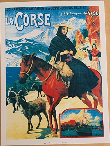 Affiche de La Corse lithographie vintage Abel Brun impression d'art 30x40cm