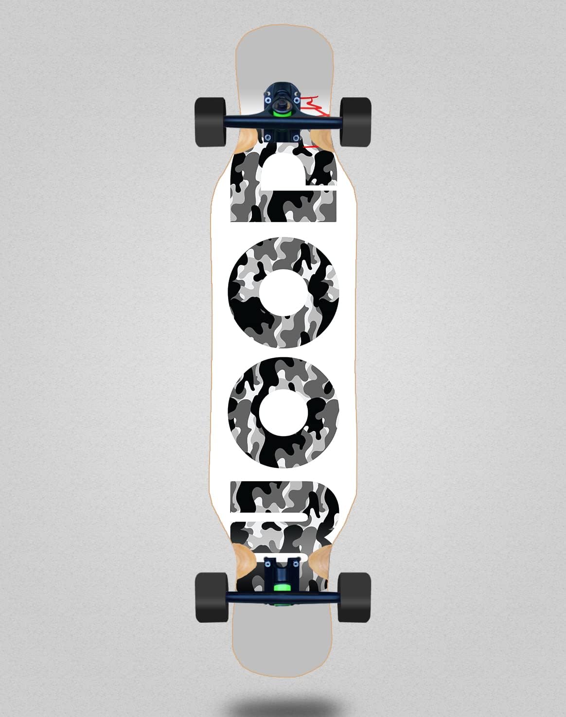 Drewniana lekka deskorolka Longboard Complete 46x10 Icon White Grey