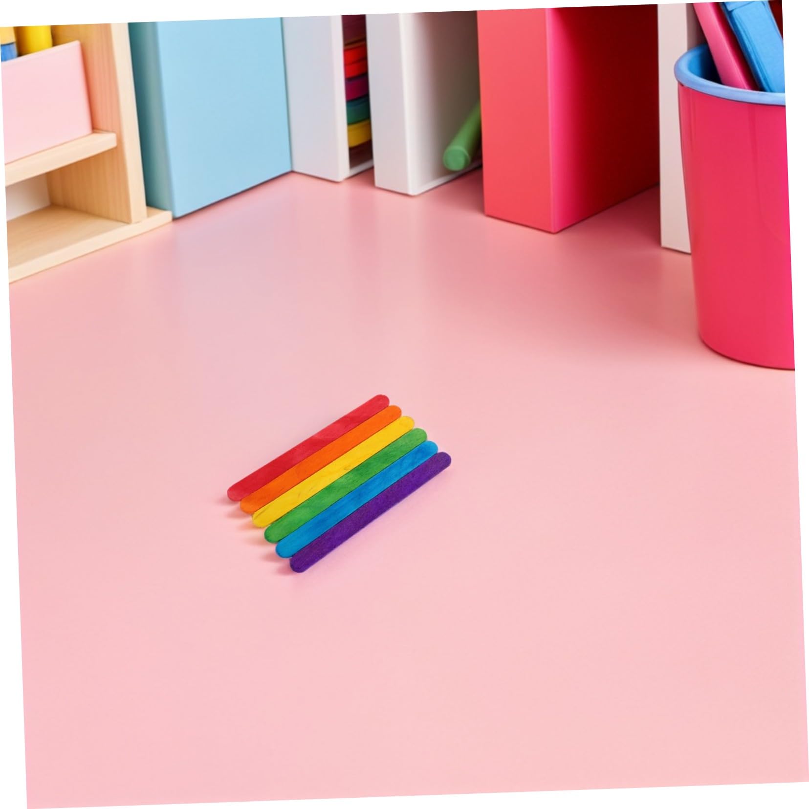 Operitacx 500 Palitos de Helado de Colores para Niños, Palitos de Madera Reutilizables para Manualidades, Repostería y Proyectos Educativos