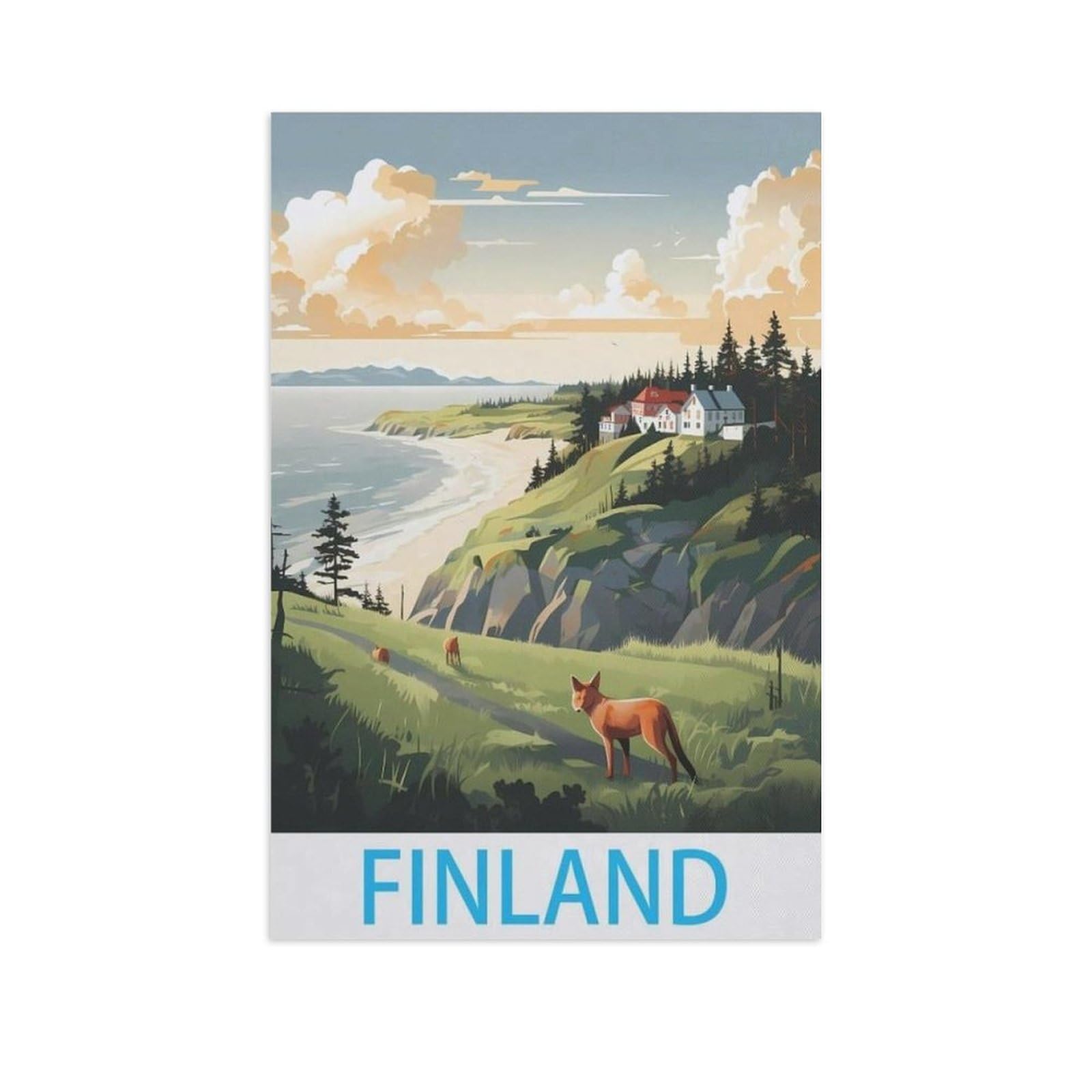Jigsaw Puzzle 1000 Pieces，Finland，Wood Children Toys Decompression Game（75x50cm）-AM21