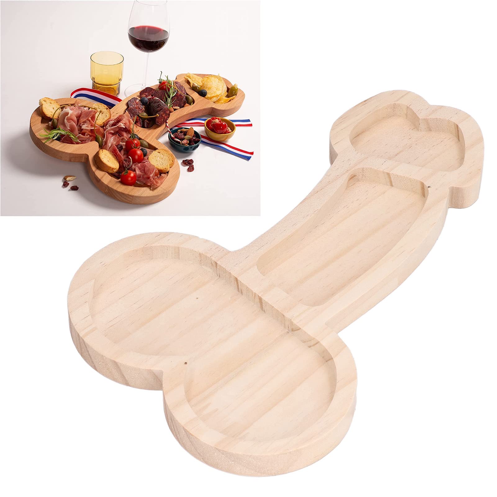 Tabla de Aperitivos Novedosa, sin Olor, sin BPA, Plato de Queso, Madera de Haya, Práctico Plato de Comida, Tabla de Aperitivos Divertida, Plato de Corte de Queso, Regalos para Pastel de Bistec(#1)