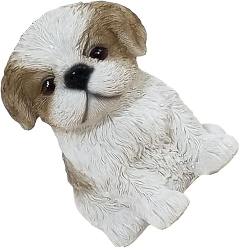 Yardwe Adornos para el hogar, exquisita decoración de resina, estatua de perro en miniatura, estatua de jardín pequeña, decoración de puerta,