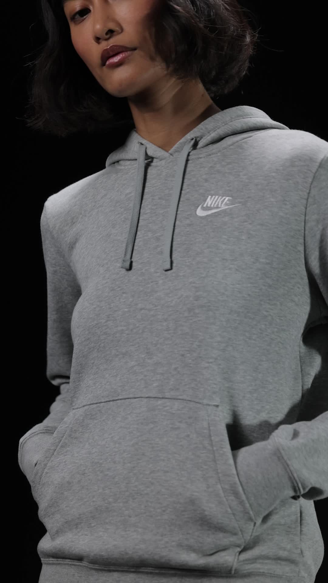 Nike Women's Sportswear Club Fleece Pullover Hoodie, Dark Grey