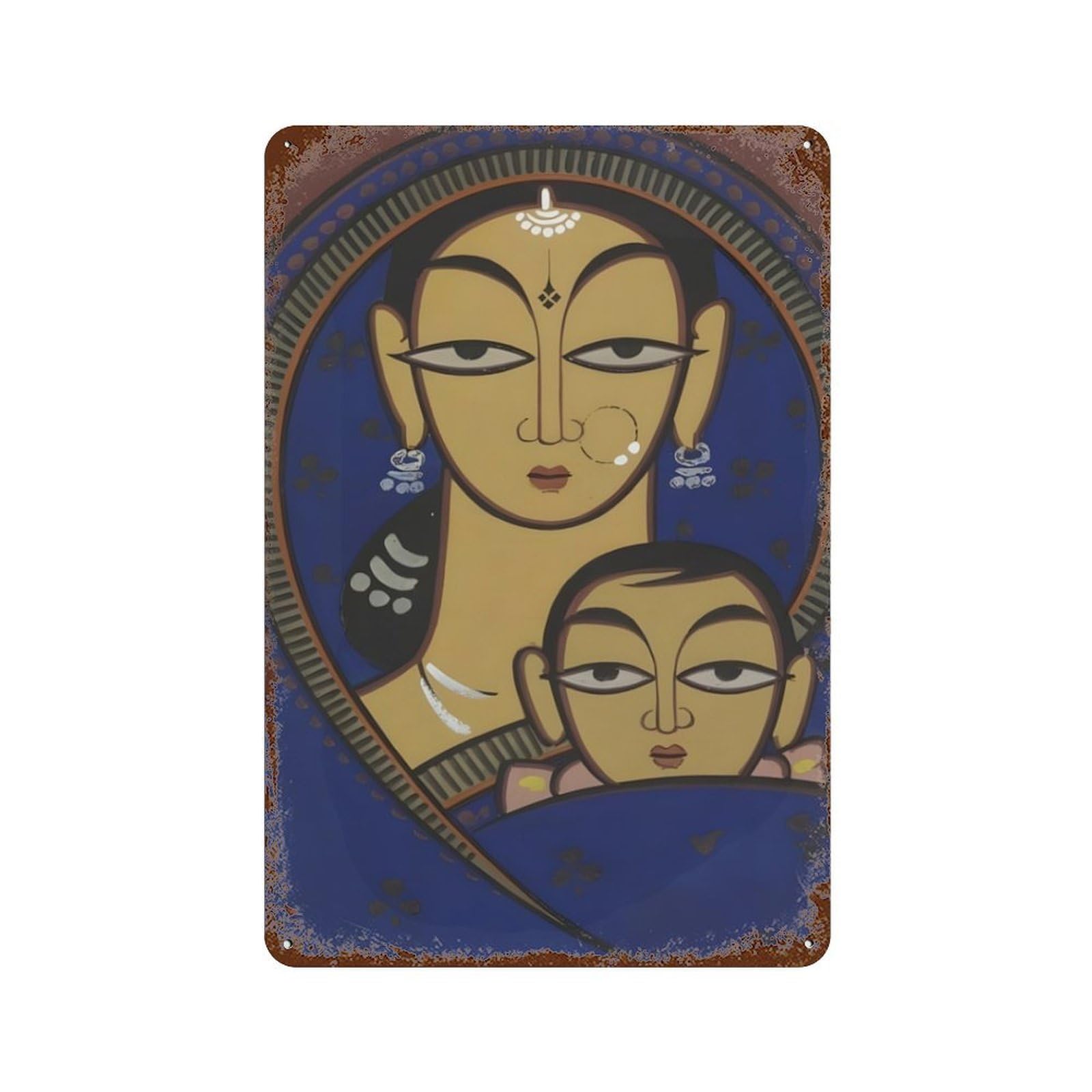 xiaoxiaoshen Indian Painters Jamini Roy (1) Wall Decor Art Metal Tin Poster Modern Home Decor Art Home Bar Shop Decorations Vintage Sign 30x20cm