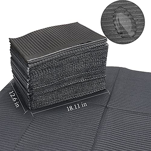 myaokue-up-125-Pieces-Disposable-Dental-Bibs-Sheets-Cloths3-Ply-Dental-Patient-Bib-Tattoo-Piercing-Table-Covers-Clean-Pad-Waterproof-Napkins-Dental-Napkin-size-13-x-18-Black