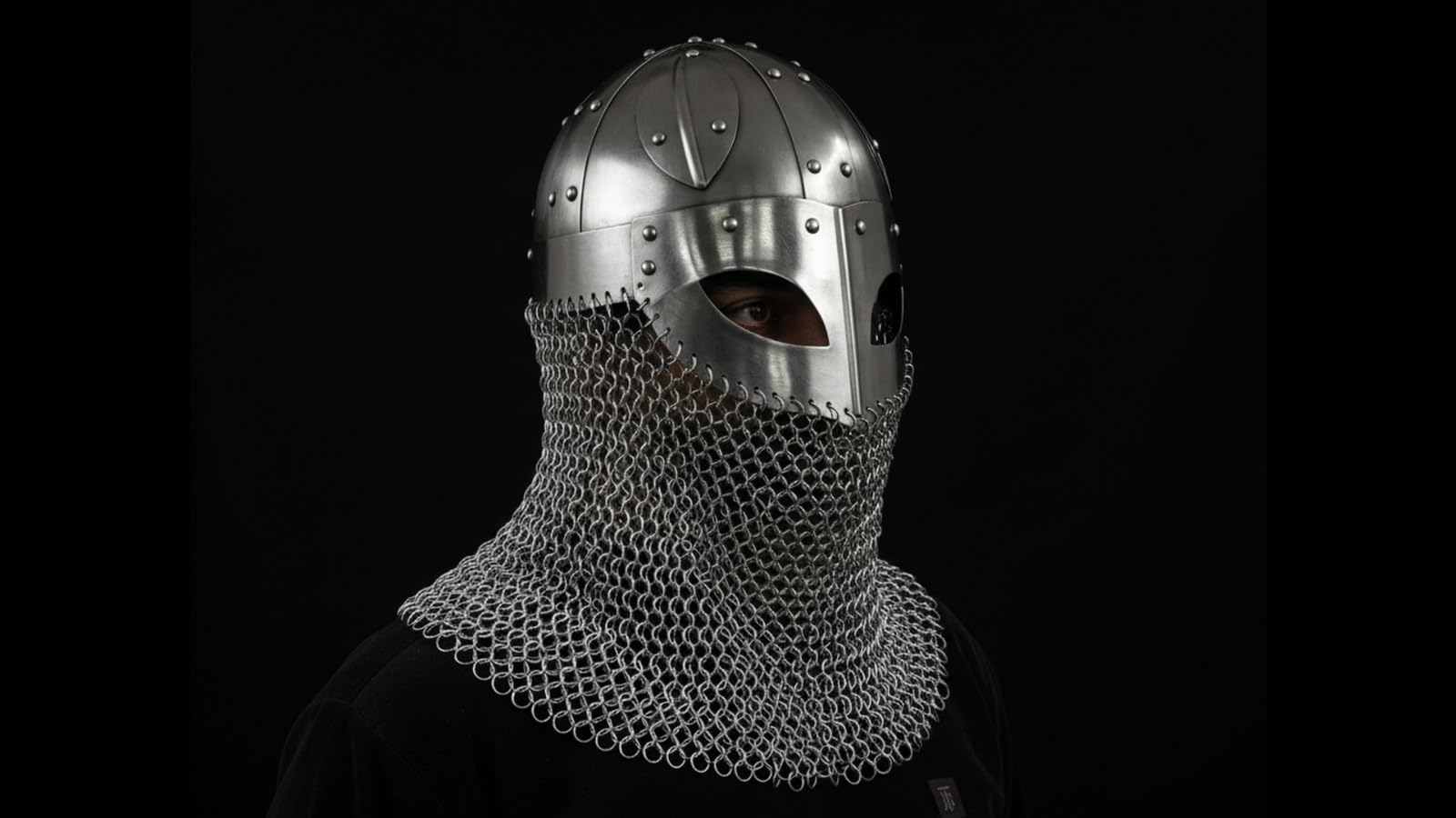 HistoricalMuseum Casque de viking fermé armure médiévale avec chaîne et béquille