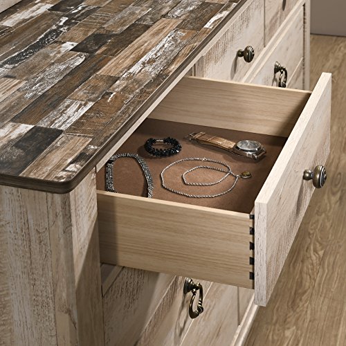 Roundhill Furniture Imerland Contemporary Bedroom Set With Queen Sleigh Bed, Dresser, Mirror, Nightstand, White Wash Finish #TOP7