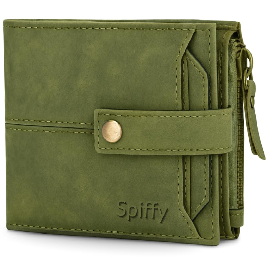 Olive Green Genuine Leather Wallet for Men Leather Original Stylish Latest, Detachable Card Holder Wallet, RFID Protected-image-46