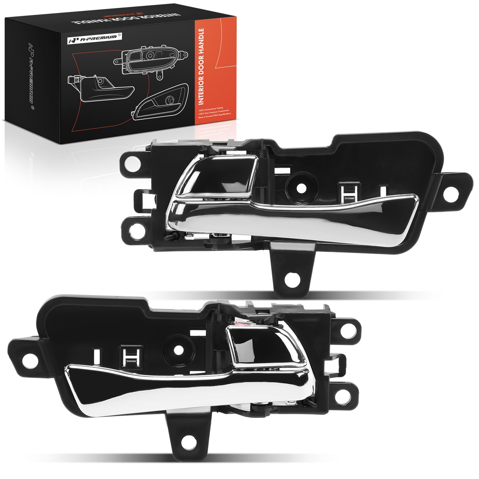 A-Premium Inside Interior Door Handles Compatible with Hyundai Sonata 2011 2012 2013 2014, Silver, 2-PC Set, Driver & Passenger Side