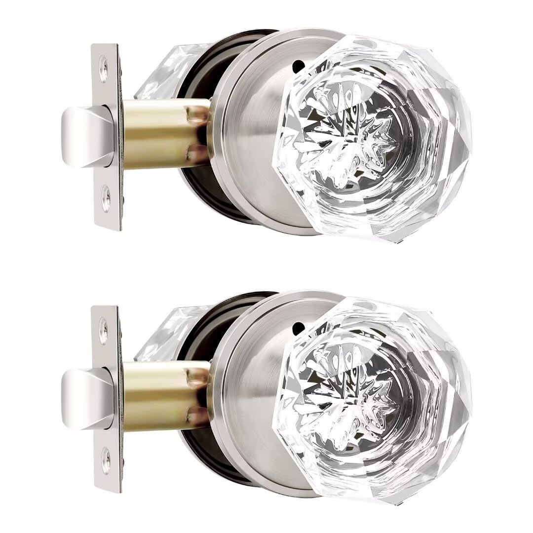 Crystal Privacy Door Knobs - Keyless Lock -14