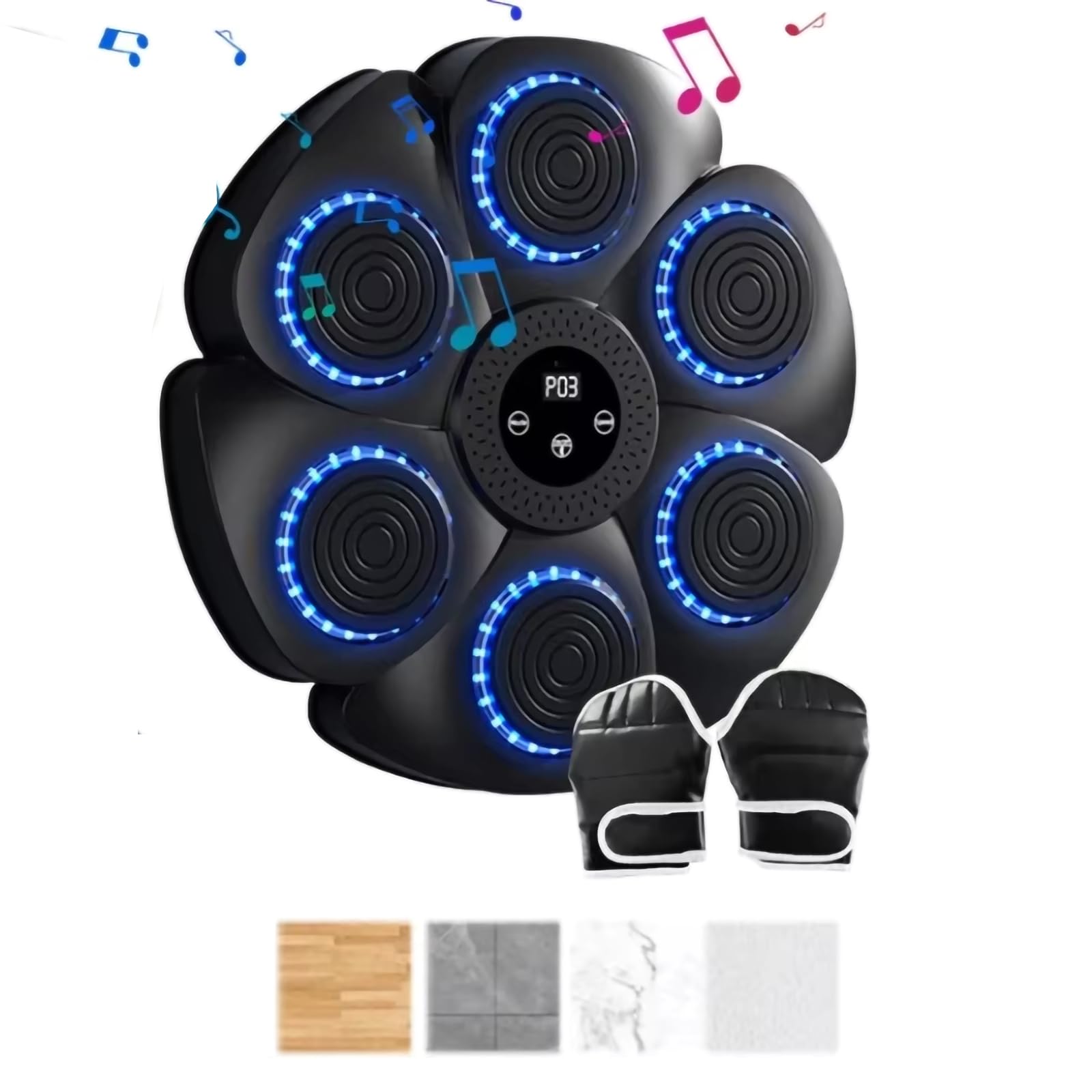 Machine de boxe musicale Bluetooth : entraîneur mural sans perçage pour s'exercer