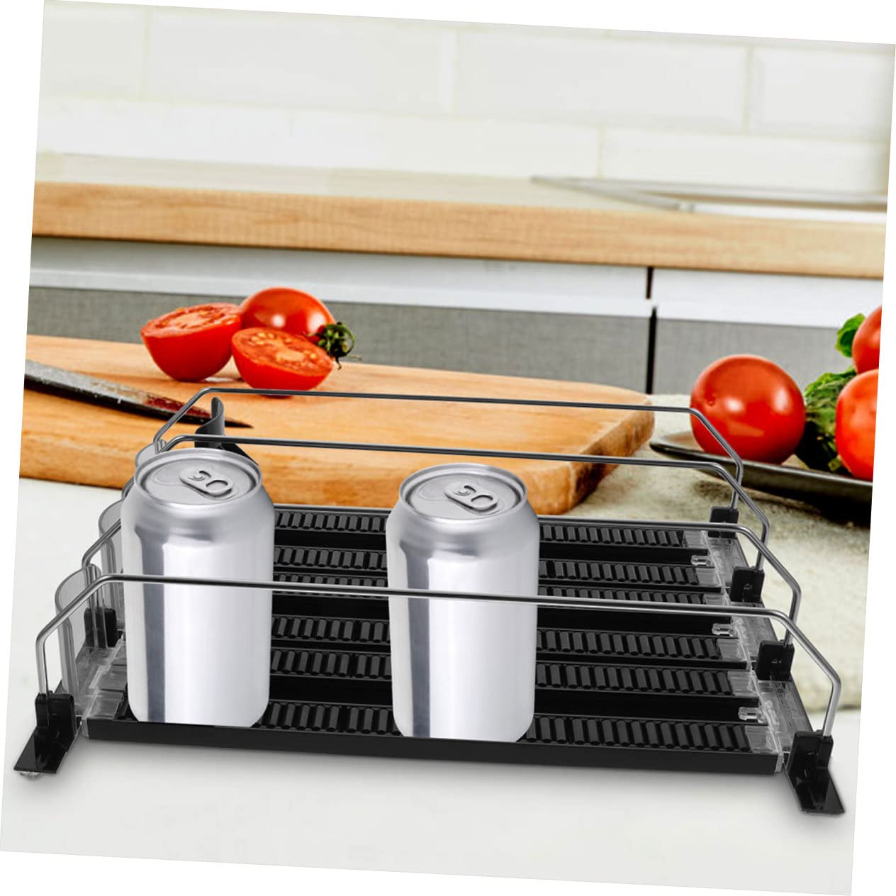 Gatuida Dispensador Abs Pulida Superficie, Material Acero Inoxidable Organizador Automático de Pack de 3 Piezas para Bebidas Nevera Adecuado Enfriadores