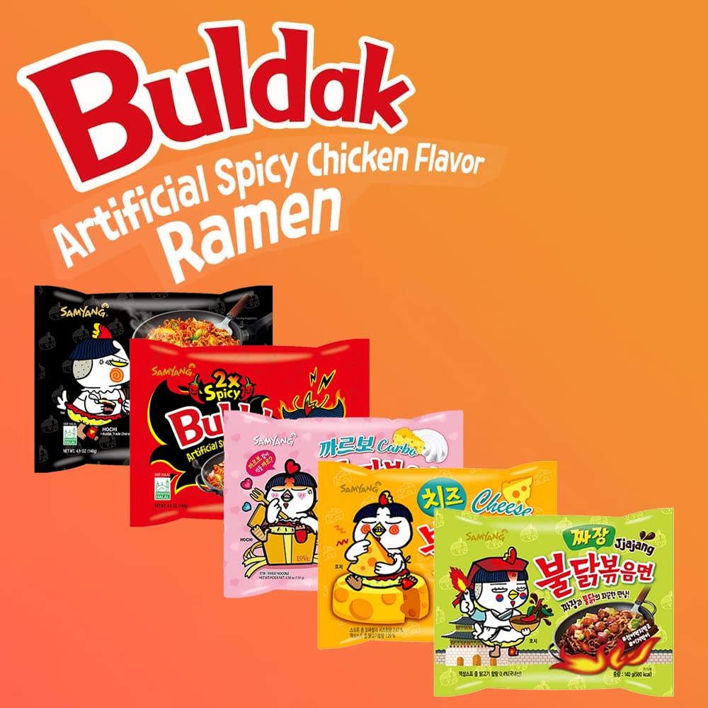 Buldak Noodles Spicy Chicken Flavor 5pk - اندومي بنكة الدجاج الحار –