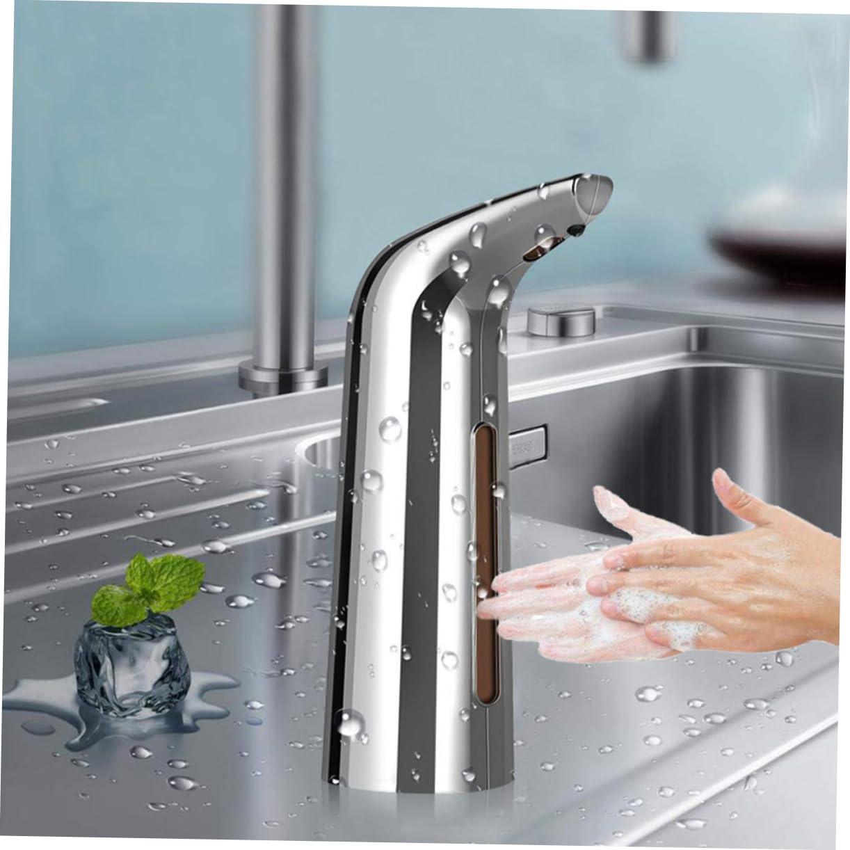 PRETYZOOM Dispensador de Jabón Automático Sensor Dispensador de Jabón Líquido sin Contacto para Cocina y Baño