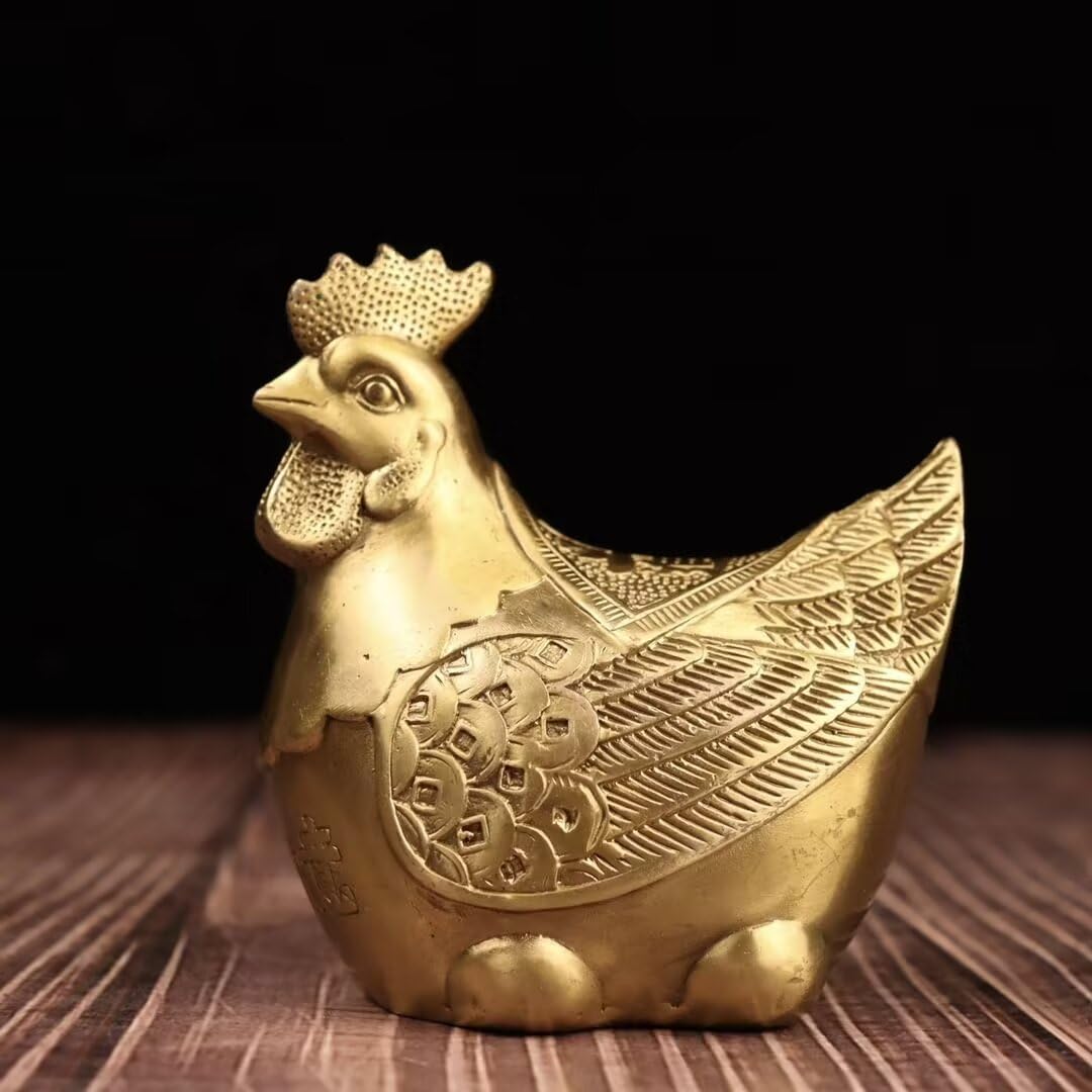 Dytartzx 1* Hen Statue Laying Eggs Hens Make Money With Feng Shui Decorations Family Chicken
