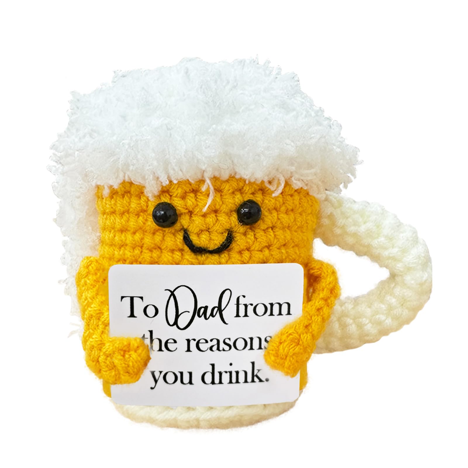 Fouliki Emotional Support Crochet Beer,Drinker Gift for Men,Dad Ideals Gifts,Funny Stuff,Cute Crochet Beer Home Decor for Housewarming Gift,Friendship