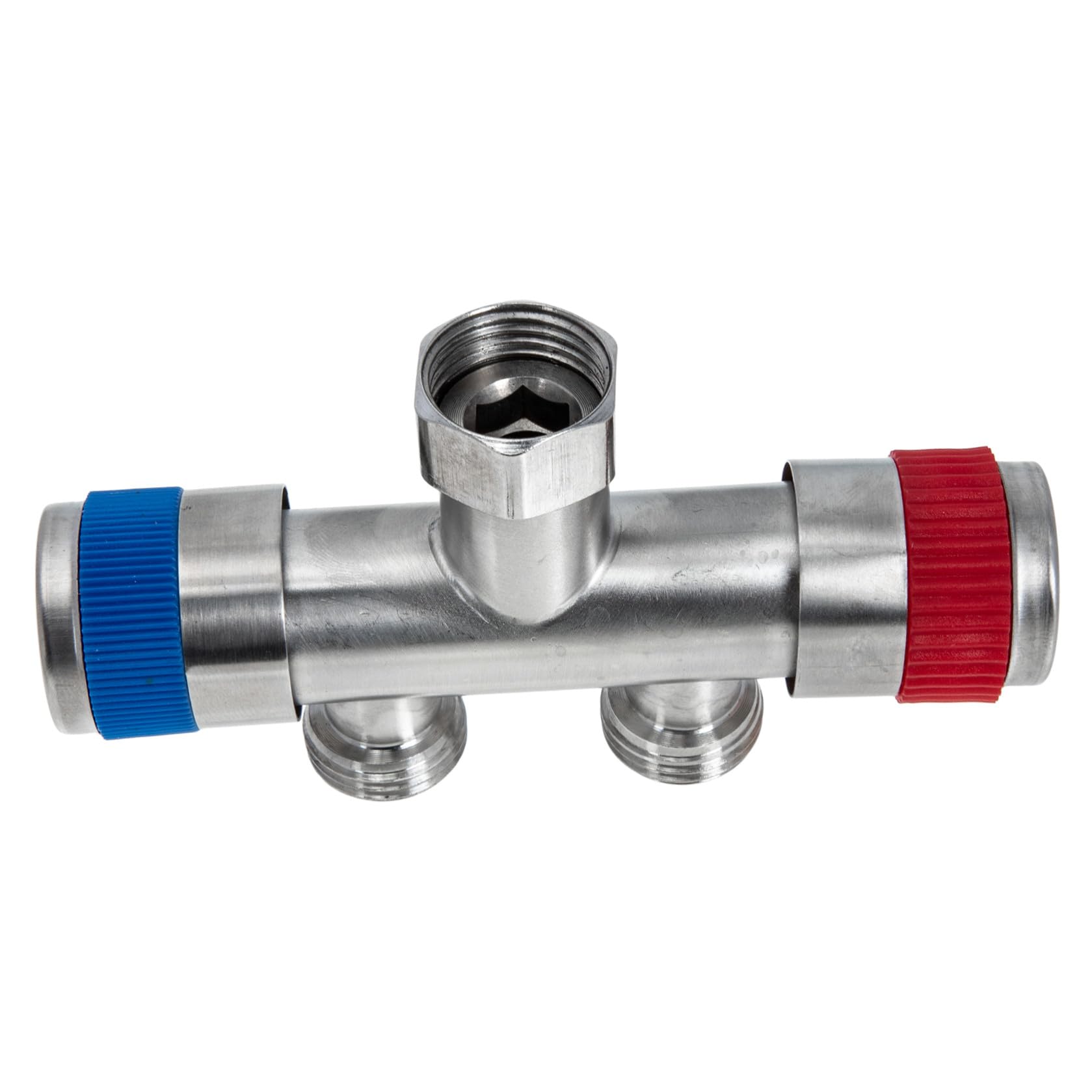 Adaptador de agua divisor de manguera para lavadora, acero inoxidable, resistente a la corrosión, diseño de alta presión, grifo fuerte y conexión de manguera