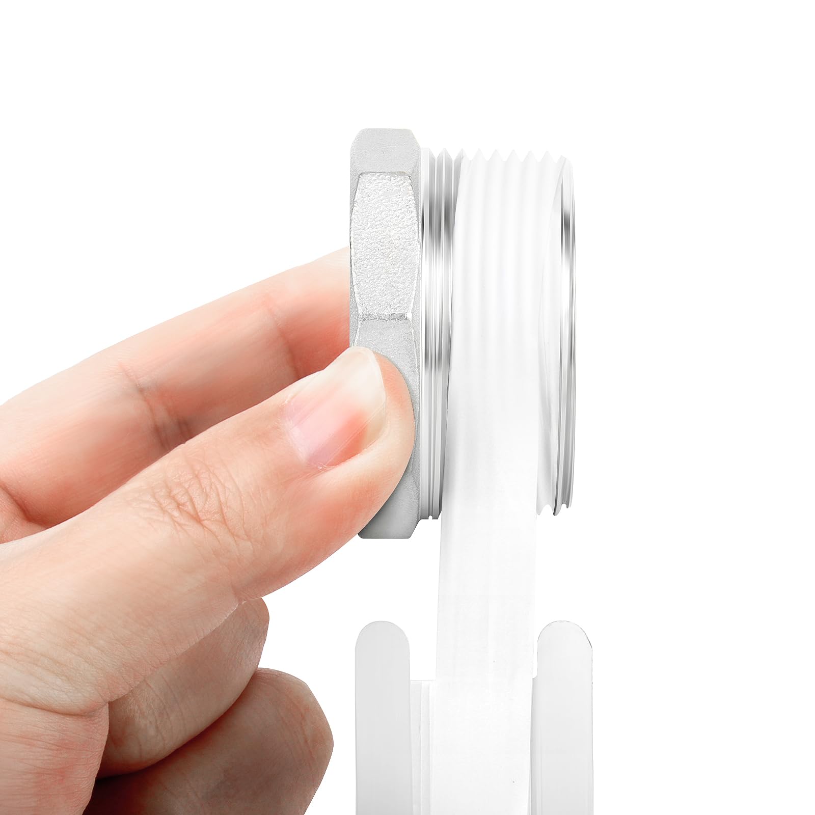 TAISHER 2 Stück 304 Edelstahl Reduzier-Sechskantbuchse, 2" BSP Außengewinde x 1-1/4"BSP Innengewinde, Reduzierrohr-Adapterfitting, für Wasser, Öl, Luft und Gas