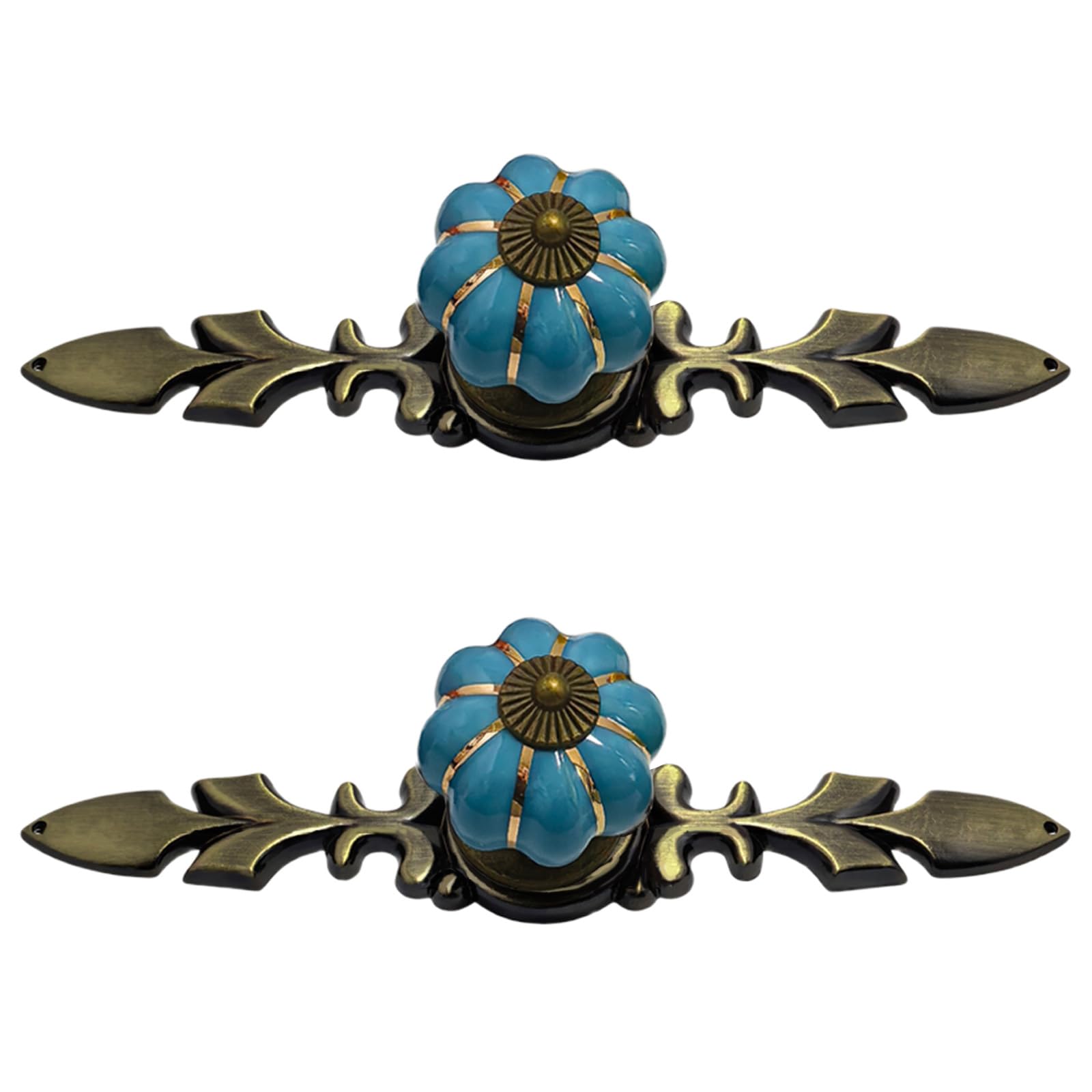 Pangboer Blue Zincs Alloys Drawer Handle European Cottage Styles Cabinet Pull Rod Pumpkins Smooth Grip Installation Farmhouses Cabinet Handle Pair