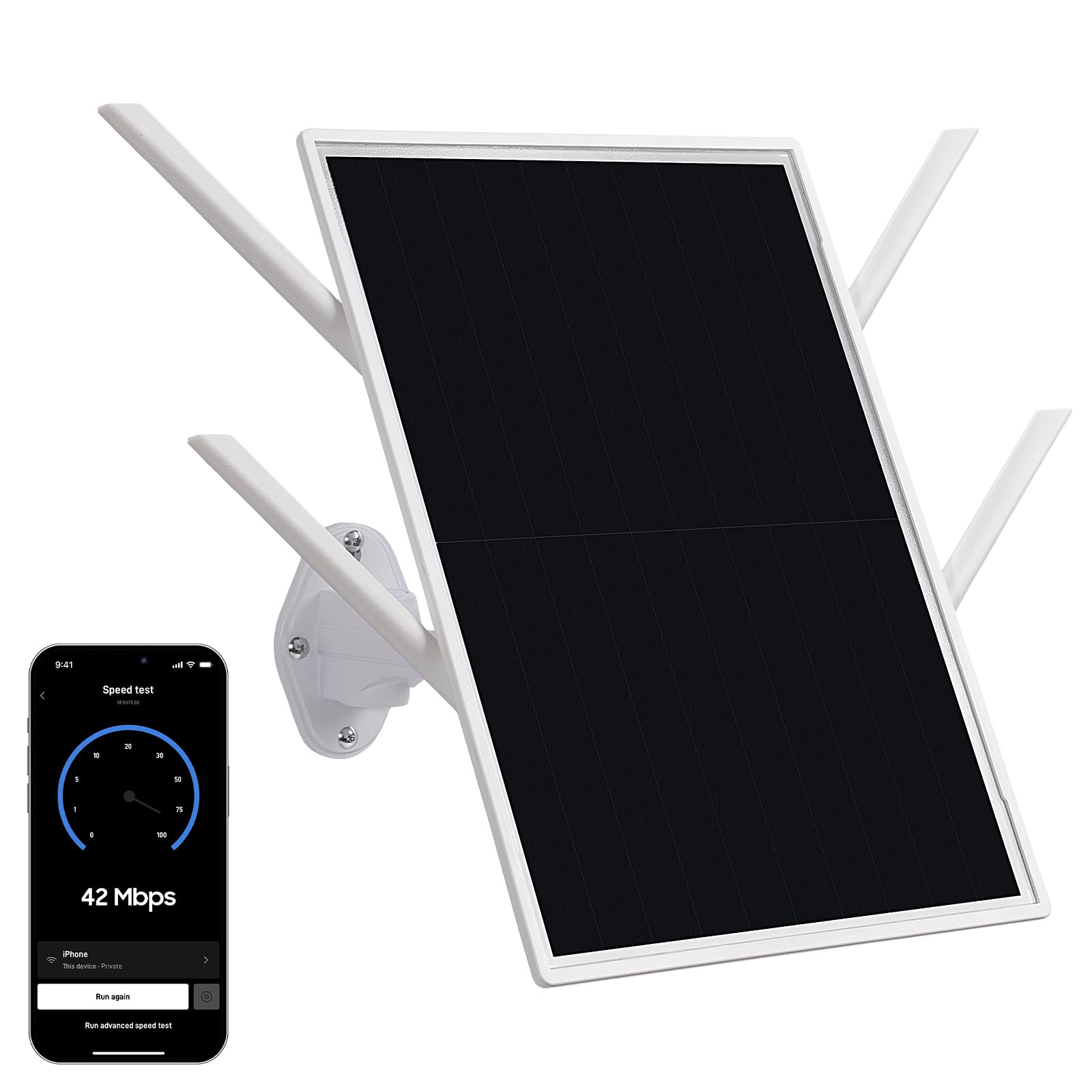 Solar Powered WiFi Extender, 26000mAh Battery Solar WiFi Extender, 2.4GHz 150m Range Outdoor WiFi Extender Signal Booster, IP65 Waterproof WiFi Repeater for Farm Garden Ranch