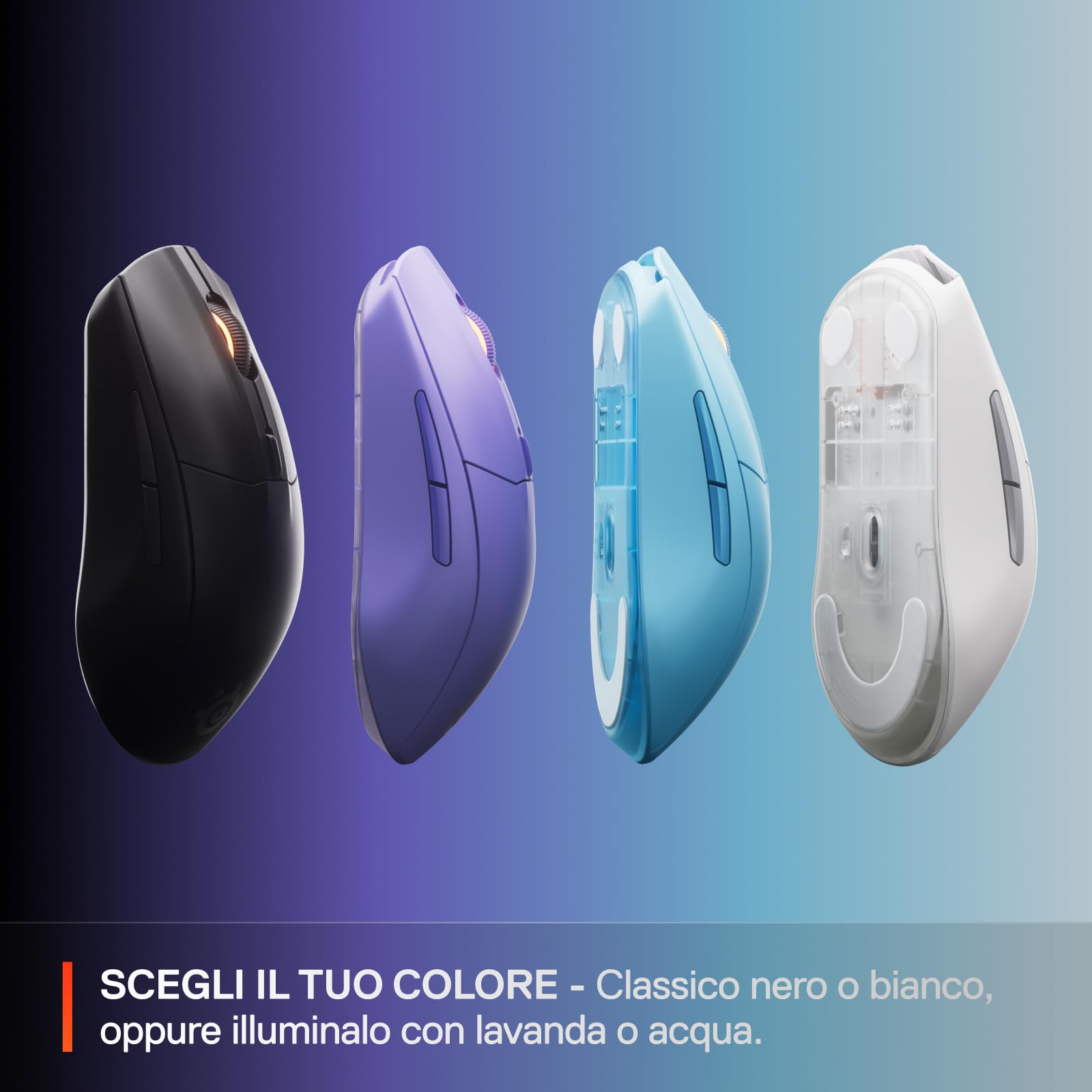 SteelSeries Rival 3 Wireless Gen 2 - Mouse Gaming - 2,4 GHz e Bluetooth - Sensore ottico TrueMove Air da 18000 DPI - Durata 60 milioni di clic - Leggero - Piedini 100% PTFE - Nero