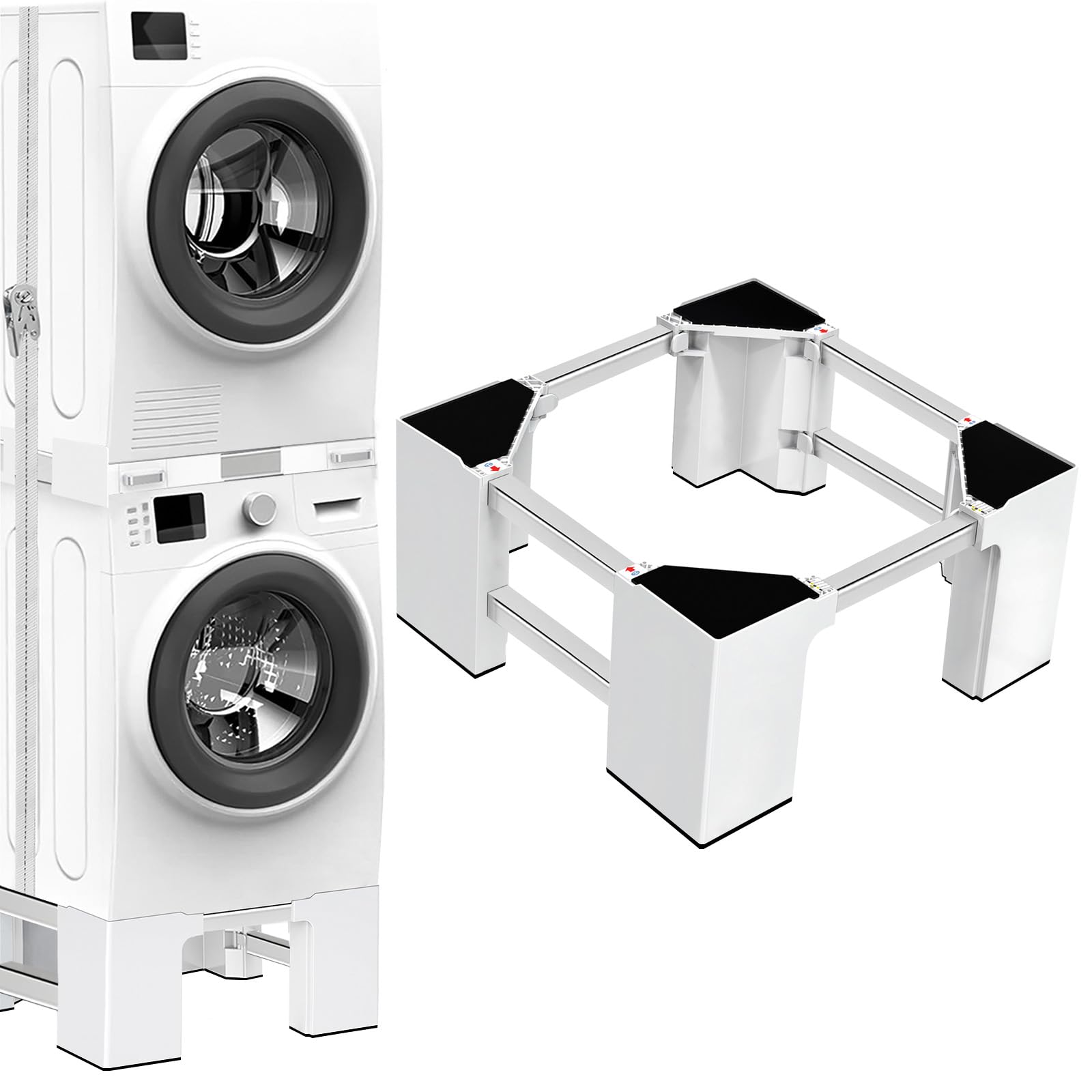 NIUXX Soporte Ajustable para Lavadoras: Base Ajustable para Muebles Pesados - 400 kg, para 46-69 cm Frigorífico/Secadoras, Soporte Lavadora Altura 23.9 cm
