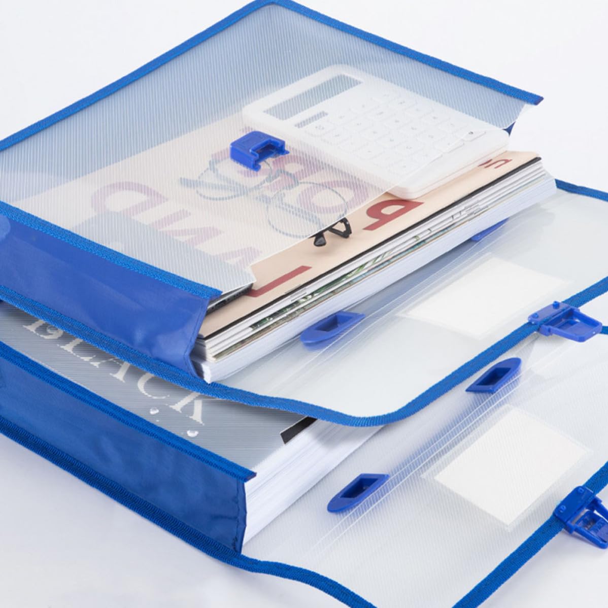 Kichvoe Borsa Porta Documenti A4 Design Verticale Elegante Set 5 Pezzi in Pp Resistente Grande Capacità, Pratica e Comoda da Trasportare per Ufficio e Lavoro