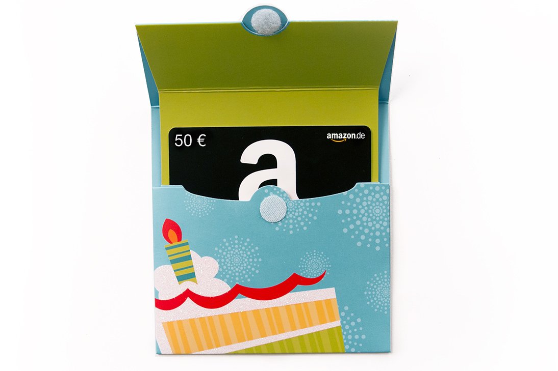 Amazon.de Geschenkkarte in Geschenkkuvert - 50 EUR (Geburtstagstorte)