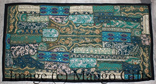 Tapisserie antique fait main decoration murale vintage tissu indien traditionnel