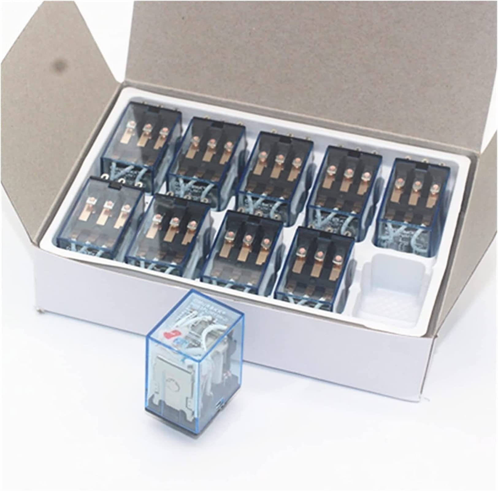 Relè 5set MY3 HH53P MY3NJ Micro Mini Relè di Potenza Bobina 11pin 3NO 3NC Lampada LED 5A AC 110V 220V DC12V 24V con Presa Parti e ricambi (Size : DC24V)