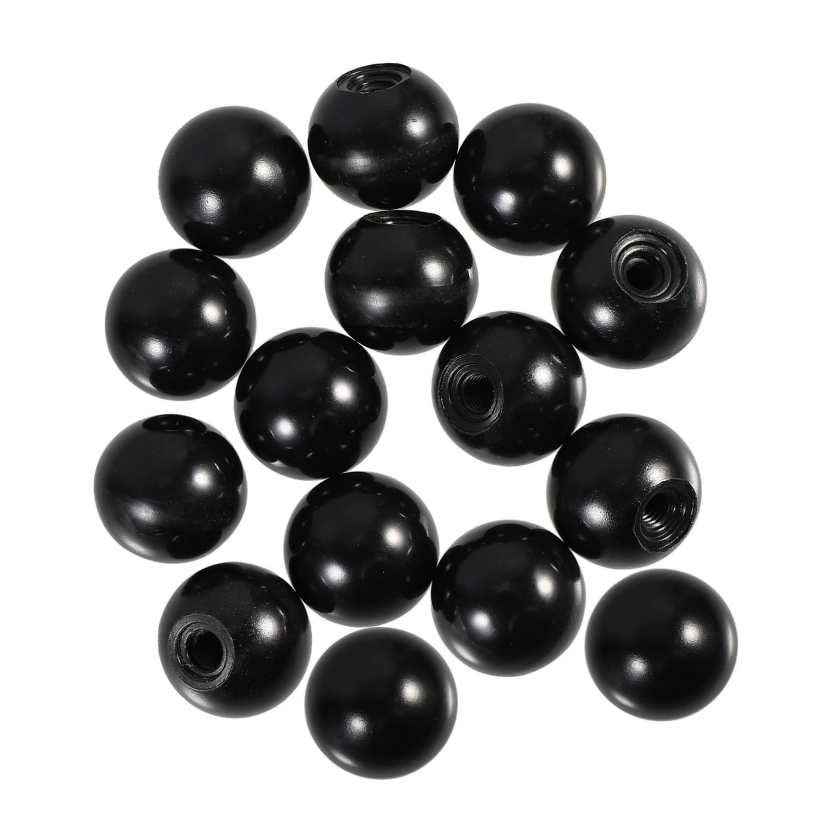 NAMOARLY 15pcs Handle Ball Nut Bakelite Balls Round Handle Ball Knob Bakelite Knob Machine Tool Bakelite Ball Knob Round Bakelite Ball Lugnuts Black