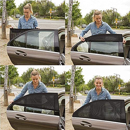 Universal Car Sun Shade for Window UV, Car Anti-Mosquito Curtain, Breathable Mesh Sun Shield Protect Baby Pet from Sun,for Most of Vehicle (4PC Set)