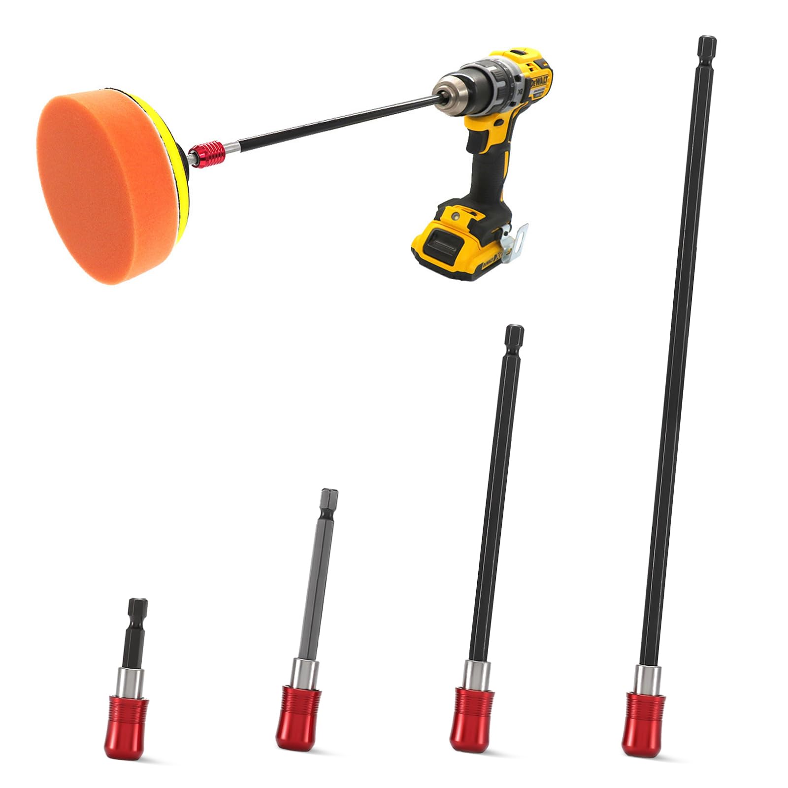 4 Stück Bit Verlängerung, Chrom-Vanadium-Stahl Magnetisch Bi