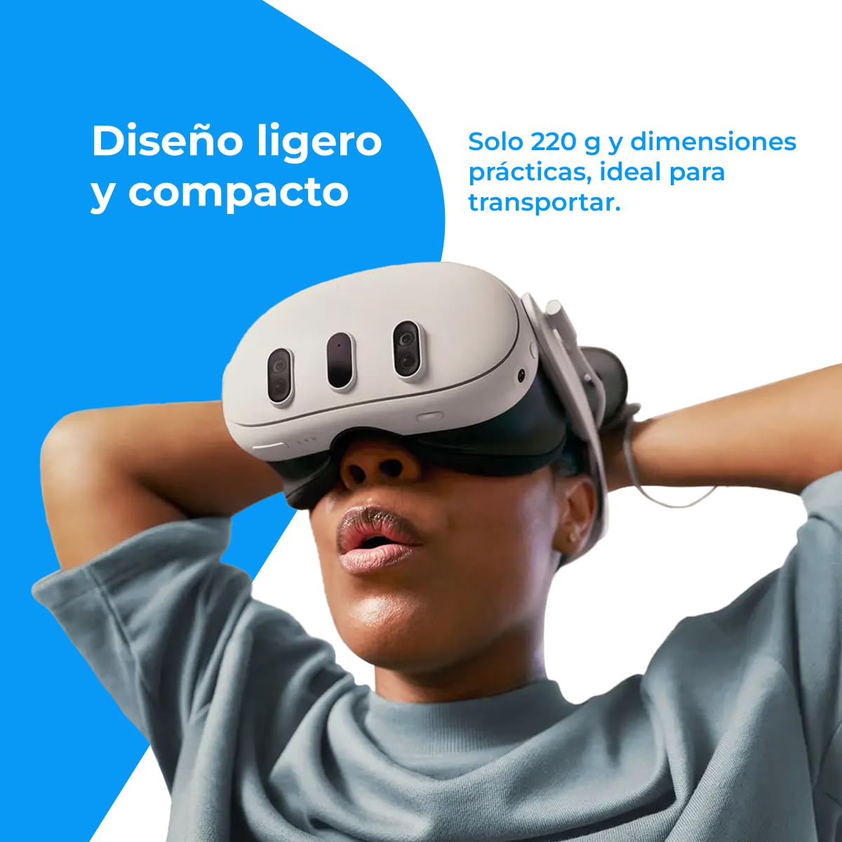 NK Correa para Gafas de Realidad Virtual, Compatible con Meta Quest 3S y Quest 3, Longitud Ajustable y Recubrimiento Acolchado - Color Blanco