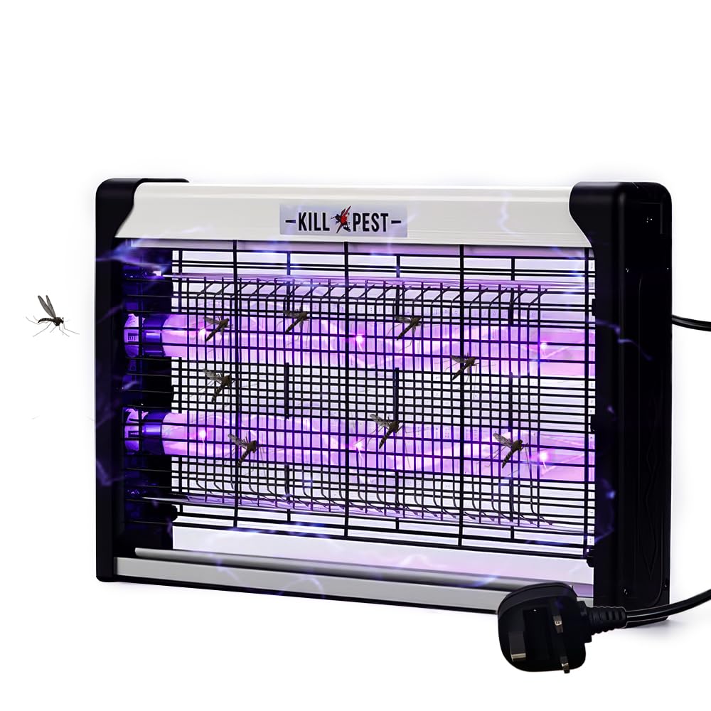 Electric Fly Killer Indoor & Outdoor | Mosquito Control Light With 1800V Grid | Electric Fly Zapper For Home Use | Safe & Silent | Wall-Mounted (UK Plug)
