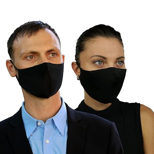 FLOWZOOM® Masque tissu lavable - lot de 2 masques noirs