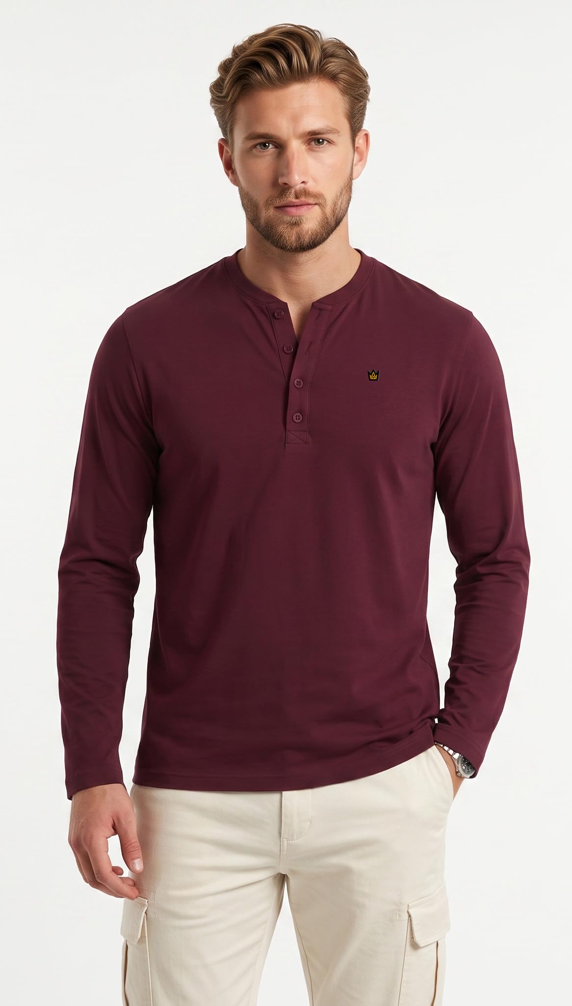 Confezione da 2 Magliette Henley a Maniche Corte, Leggere, per Palestra, Corsa e uscite Casual